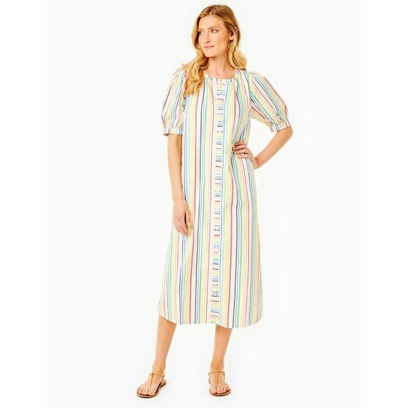 Addison Bay Dresses & Skirts - NWT Addison Bay Cabana Dress In Rainbow Stripe Size XXS $188 MSRP